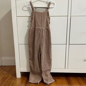Zara Beige Ribbed corduroy Jumpsuit